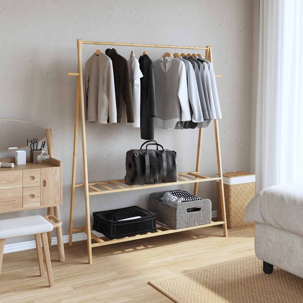 vidaXL Clothes Rack with Shelves 52"x17.9"x59.3" Bamboo-1