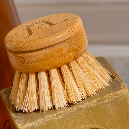 Bamboo Dish Brush With Long Handle-1